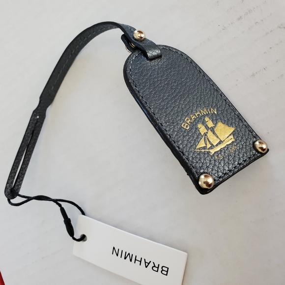 *Black Diamond* Brahmin Luggage Tag, Leather - Picture 2 of 6